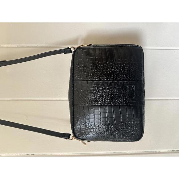 Pom Pom London City Bag Black Croc Embossed Leather Crossbody Bag Purse Gorgeous - Picture 5 of 8